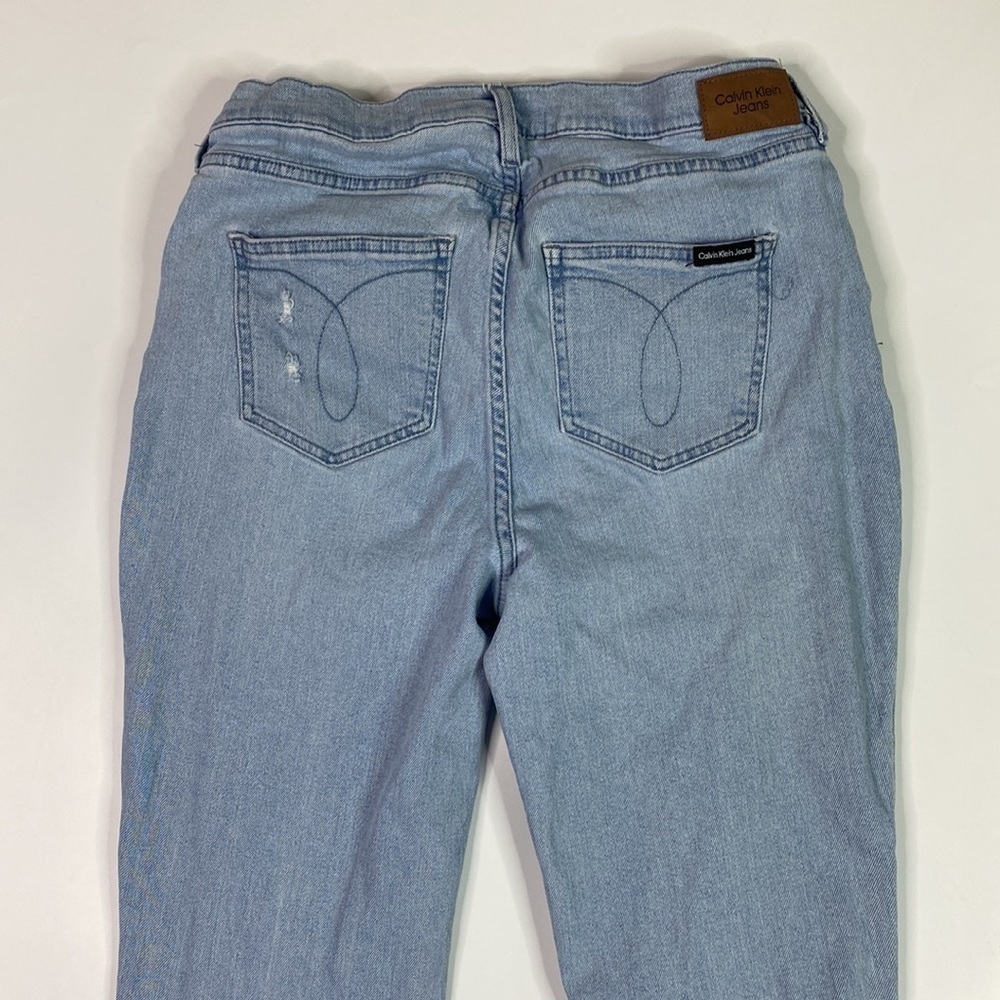 Calvin Klein Jeans High Rise Raw Hem Skinny Distressed Jeans Size 32 - Picture 5 of 14